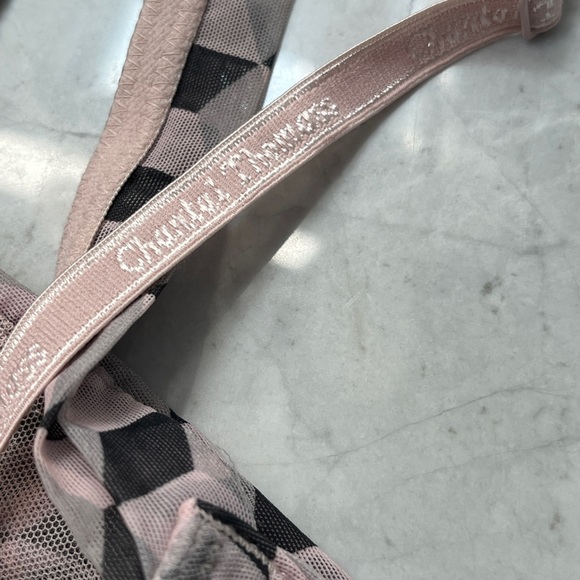 Chantal Thomass Tulle Underwire Bra, Pink, Purple, Nude Sheer, Women's Size 32C - Picture 6 of 6